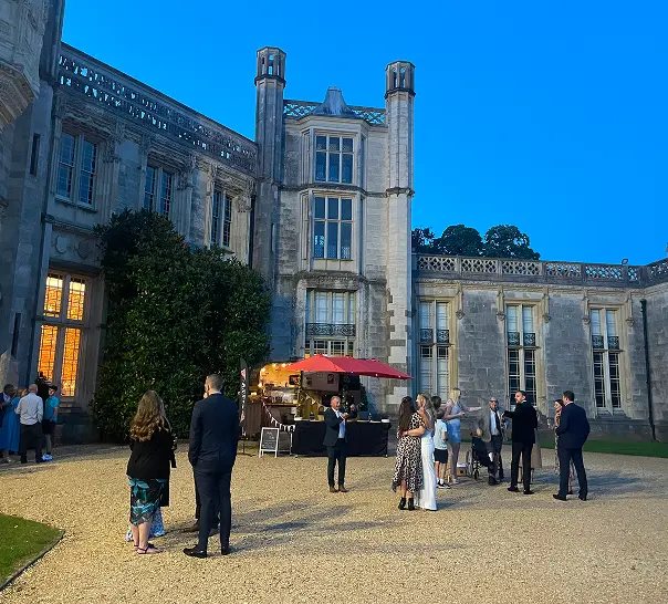 Evening wedding reception with The Piccolo Box